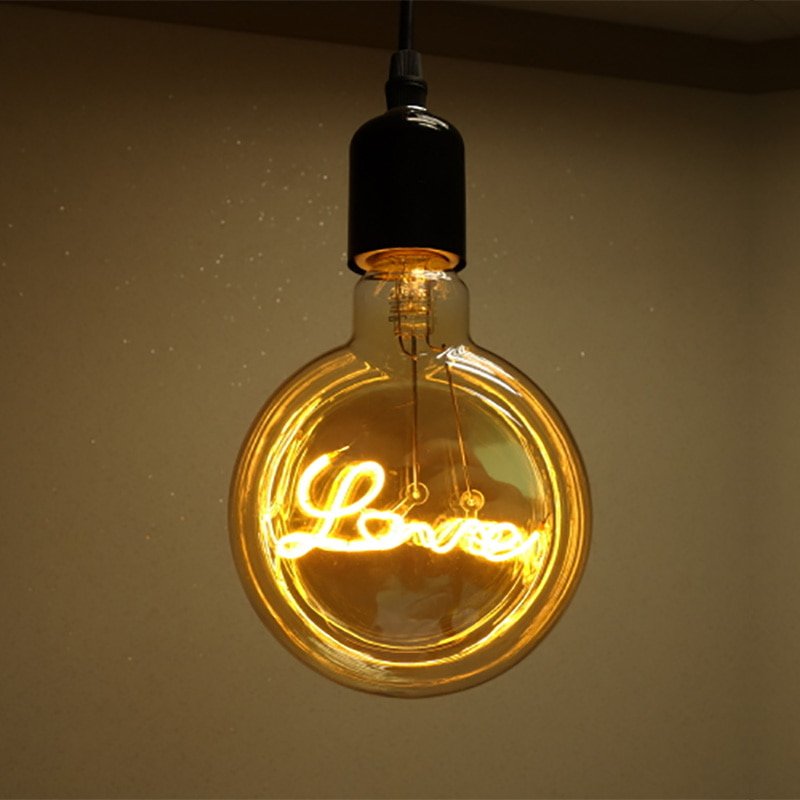 LED 에디슨램프 납작 LOVE 램프